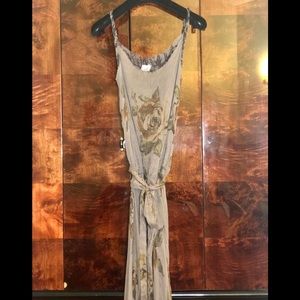 Hazel Brown silk chiffon reversible gown.